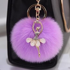 Cute Lavender Ballerina Keyring – Brand New